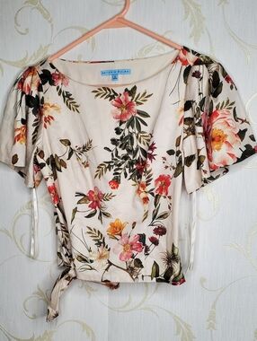 Antonio Melani NWT New Floral Top W/Tie Side Bow ($119) Size 2